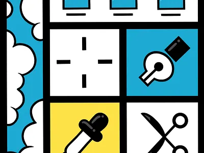 Work clouds colorful folders illustration illustrator photoshop toolbar