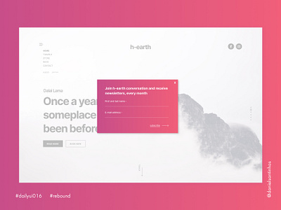 Daily UI #016 - Pop-Up / Overlay (Rebound) 016 aveiro dailyui dailyui 016 dailyuichallenge elvas freelancer gradient layout minimalism overlay overlays pop up popup popup design subscribe ui design ui designer ui ux website