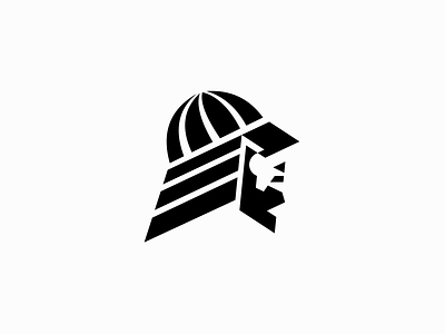 Samurai Logo branding design fighter geometric head helmet identity illustration japan logo mark martial arts negative space original premium ronin samurai symbol vector warrior