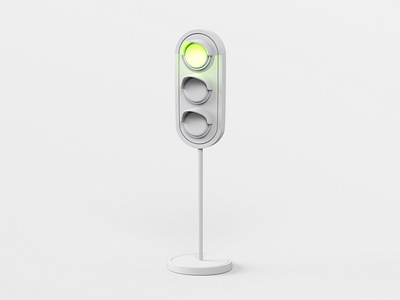 Traffic light (Clay) 3d 3d art 3d illustration 3d render blender blender 3d clay cycles dribbble green light illustration isometric isometric design lowpoly render rendering simple traffic light under construction white