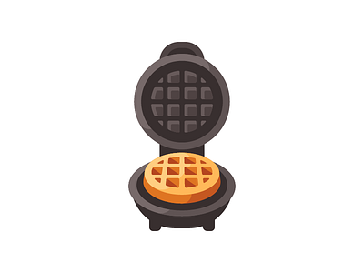 Waffle maker baking cooking daily design flat illustration iron kitchen maker vector waffle