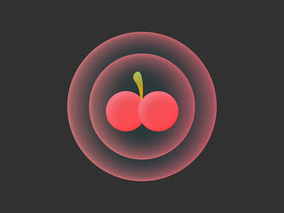 Cherries! app brand branding cherries cherry figma fruit glow gradient grain grainy icon illustration logo logo design mark noise red symbol texture