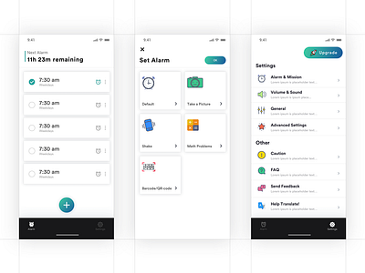 Mobile app design alram app agilelarks alarm alarm app app app design design design agency math problems mobile app design mockup shake time ui ux watch web design and development