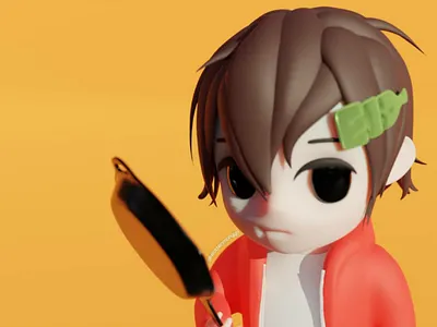 Milhya Figure 3d blender cute render zbrush