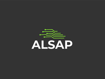 ALSAP Logo black white branding concept graphic design information technology logo logotype neon typogaphy vector