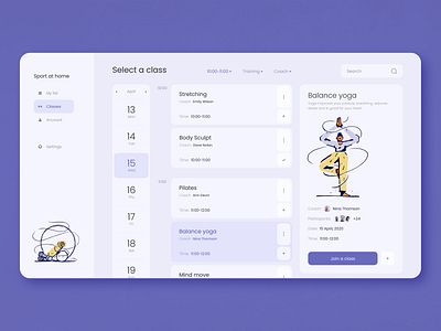 Sport at Home Web App app concept illustration interface online sports web zajno