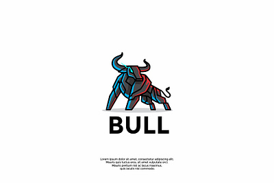 robotic bull logo design animal animals brand branding bull bulls character cyborg design gradient graphic graphic design icon illustration illustrator logo logo design logotype minimal vector