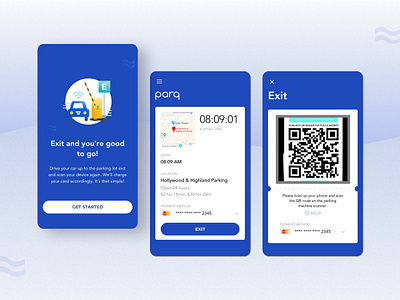 PARQ app design mobile ui ux