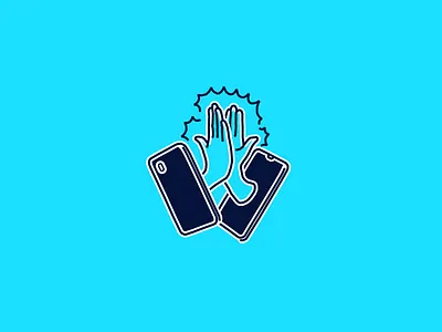 Remote High Five blue branding colour high five illustration remote tandem vector
