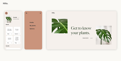 Hillo. app app design application application ui design minimal plant plants ui uidesign uiux ux design website