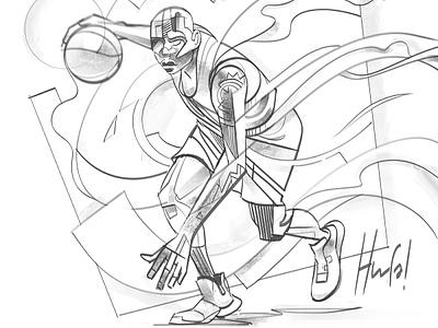 Attack Mode (Sketch) athlete basketball drawing illustration move nba player playmaker sketchbook sport