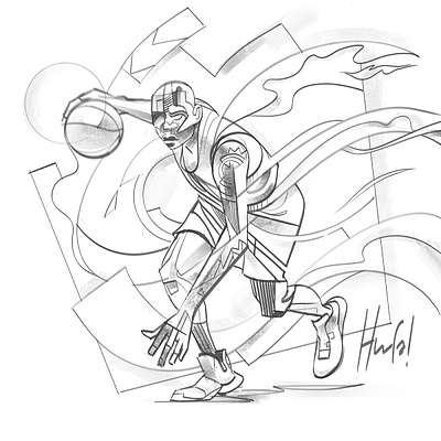 Attack Mode (Sketch) athlete basketball drawing illustration move nba player playmaker sketchbook sport