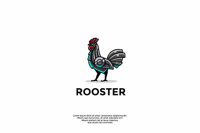 unique rooster logo design animal animals brand brand identity branding character chicken clean design graphic graphic design icon illustration illustrator logo logo design logotype minimal rooster vector