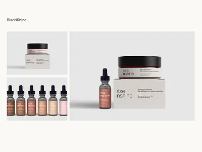 RiseNShine branding design logo minimal pack packaging packaging design ui