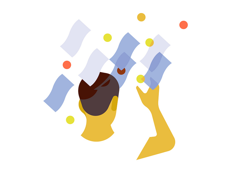 Difficulty managing finance bills boy character coins design economy editorial finance geometry grab graphic illustration managing minimal money spot