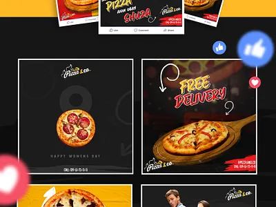 Pizza Shop | Social Media Designs facebook marketing graphic design graphicdesign instagram marketing instagram post pizza pizza design pizza poster pizza shop social socialmedia sylhet