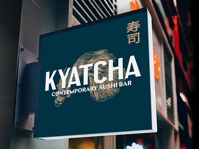 Kyatcha - Signing bar brand identity branding business card collateral color palette illustration japanese layout lettering logo menu menu design nozem design restaurant restaurant branding sign signing sushi typography