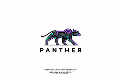 outstanding panther logo design animal animals branding character cyborg design graphic graphic design icon illustration illustrator logo logo design logotype minimal panther panthers robot robotics vector
