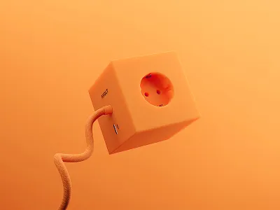 ⚡Avolt Square 1 3d 3drender avolt blender blender3d concept design design product desing concept electricity electronic industrial design industrial designer orange power power strip power supply product concept product design product designer