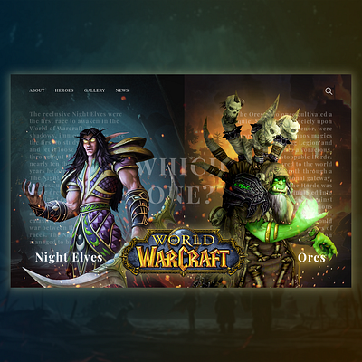 Warcraft Heroes design game ui ux warcraft web