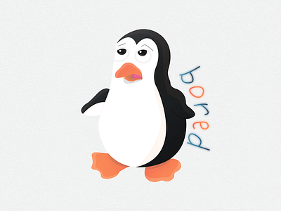 Penguin sticker №8 🐧🔥 (bored) | Day 8 2020 animal animals bored branding character cold design disinterested emotion fatigued ice illustration illustrator logo penguin show sticker tired