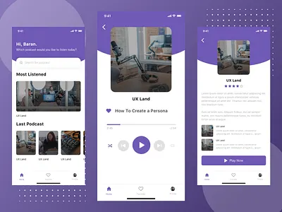 Podcast App minimal mobile podcast podcast app ui ui design uiux