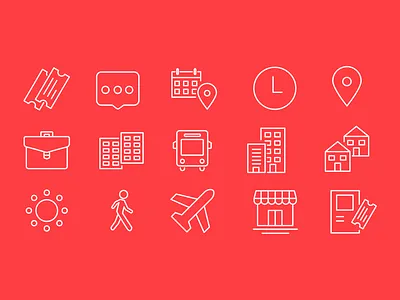 Public Transport Icons app case study icons line minimal public public transport red redesign set stbsa