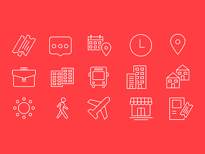 Public Transport Icons app case study icons line minimal public public transport red redesign set stbsa