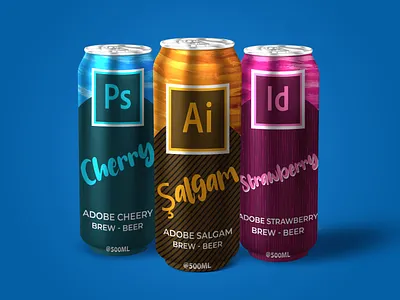 Adobe Creative Beer Can 500mL beer beer art beer branding beer can beer label beercan beerlabel branding and identity branding concept branding design can candesign design illustration