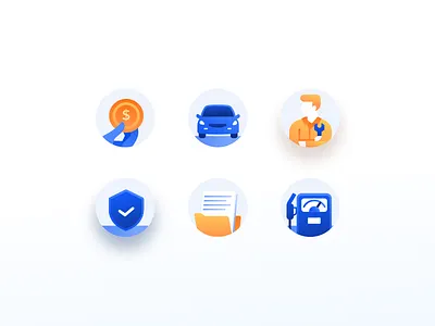 Icons for Car Management App car clean concept icons illustration mobile app ui
