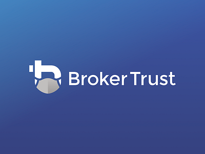 BrokerTrust logo Face Mask blue branding cid corona coronavirus covid covid19 czech design illustration logo logotype sign symbol typography