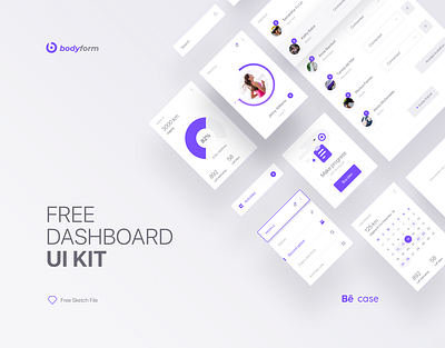 Fitness App UI Kit Freebie dashboard desktop elements fitness free free download freebie mobile mobile app ui design ui kit web web app