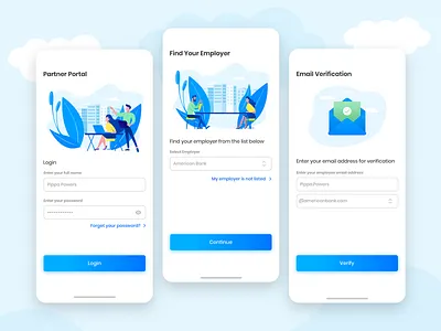 On-Boarding Screens app design character design ios minimal mobile mobile app mobile ui mobile ux onboarding onboarding ui ui ui design uiux ux web app