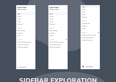 Sidebar Exploration 2 product design sidebar sidebar menu sidebar navigation