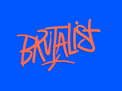 Brutalist architecture blue brutalist graffiti handstyle layout orange typography