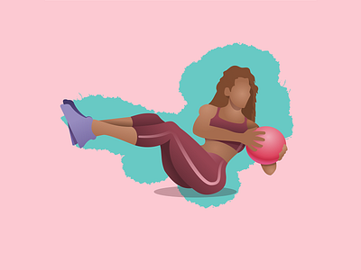 Medicine Ball Abs abs abstract art athlete athletic clean design fitness illustration nike quarantine vector vector art vector illustration women