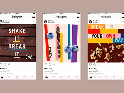 Chocolate Branding pt 2 blueberry branding chocolate cpg food instagram organic shape snacking social social post typographic visuals