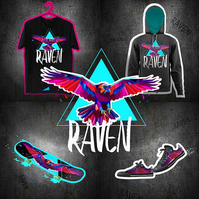 Print RAVEN for youth clothing brand brand cloth clothing brand design print vector