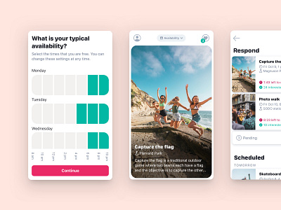 Spont iOS App calendar card cards cards ui design respond scheduled swipe ui ux visual design