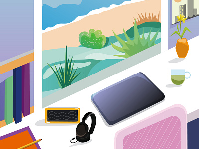 Stay home 2d adobe illustrator covid 19 home illustration office stayhome vector