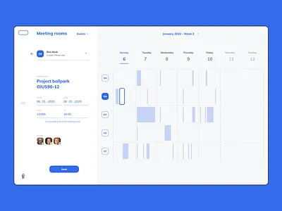 Intranet Concept - How to book a meeting room booking calendar component design desktop digital intranet minimal schedule table design tasks ui ux website weekly