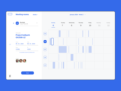 Intranet Concept - How to book a meeting room booking calendar component design desktop digital intranet minimal schedule table design tasks ui ux website weekly