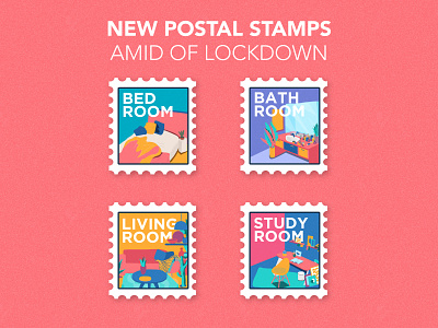 New Postal Stamps 2020 2d art coronavirus covid19 design illustration letter lockdown postal postalstamp stamp vector