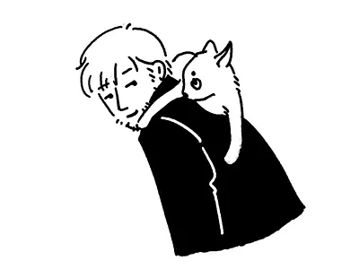 Man and cat boy cat illustration illustrator man sketch