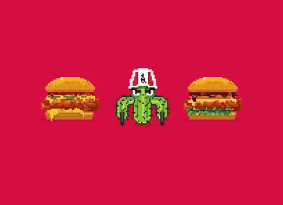 KFC Burgerbattle - Game items 16bit 51north art direction burgers cactus characters digital game design kfc