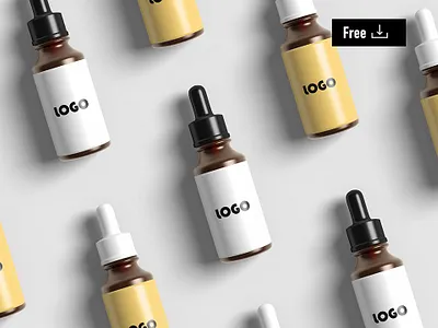 Dropper Bottle Mockup Free PSD bottle design dropper freebies mockup