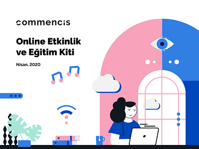 Illustrative Cover for Online Events and Activities Kit cover cover artwork cover design design events home illustration kit remote remotework