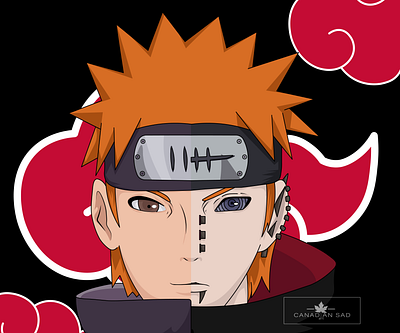 Yahiko/Pain akatsuki characterdesign design digital art illustraion illustration art kids illustration naruto postcard vector