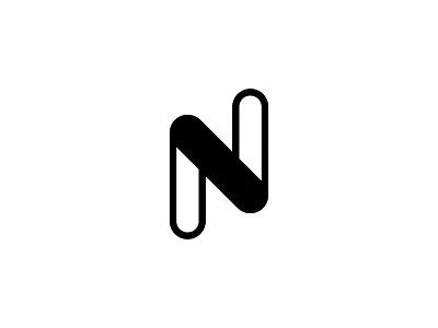 letter N Logo 2d black black white brand branding clean design dribbble flat logo monogram monoline negative space simple uiux