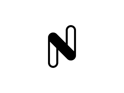 letter N Logo 2d black black white brand branding clean design dribbble flat logo monogram monoline negative space simple uiux